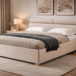 Eden ( cama tapizada con madera premium , diseño y canapé abatible )