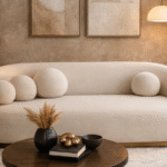 NEBULA (canapé au design organique, aux formes douces et aux lignes enveloppantes)