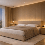 NUIT ( cama tapizada con canapé abatible y iluminación integrada )