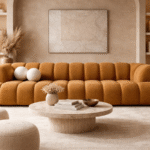 RIVIERA ( sofá de diseño contemporáneo con volúmenes generosos y líneas envolventes )