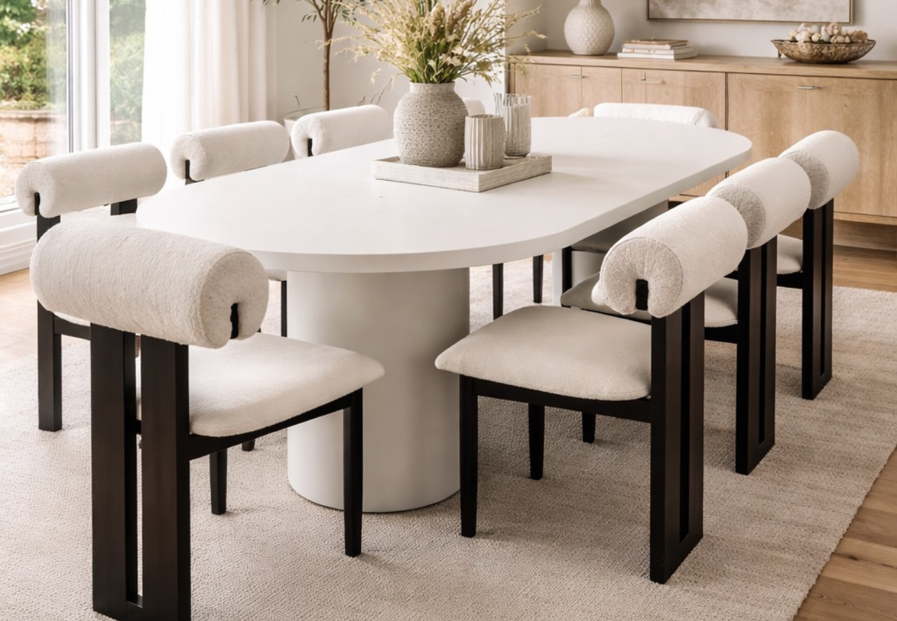 TEMPO TEMPO ( silla de comedor Tempo - diseño arquitectónico tapizado bouclé ) - Imagen 1