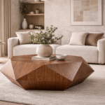 Prisma ( mesa de centro Prisma en madera facetada- diseño escultórico contemporáneo )